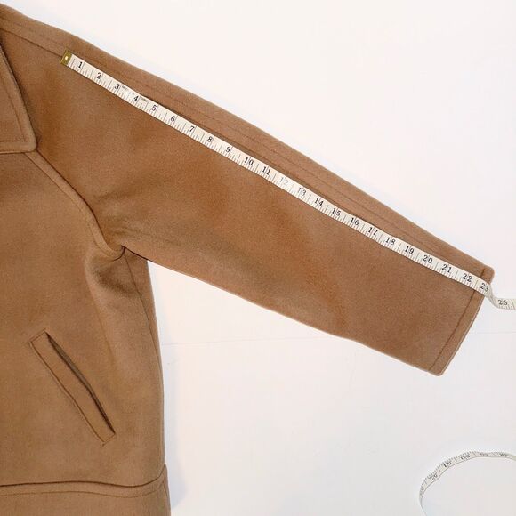 Summersalt The Warmest Wool Coat Short Button Front Fawn Tan Collar Jacket 2XL - Picture 12 of 15